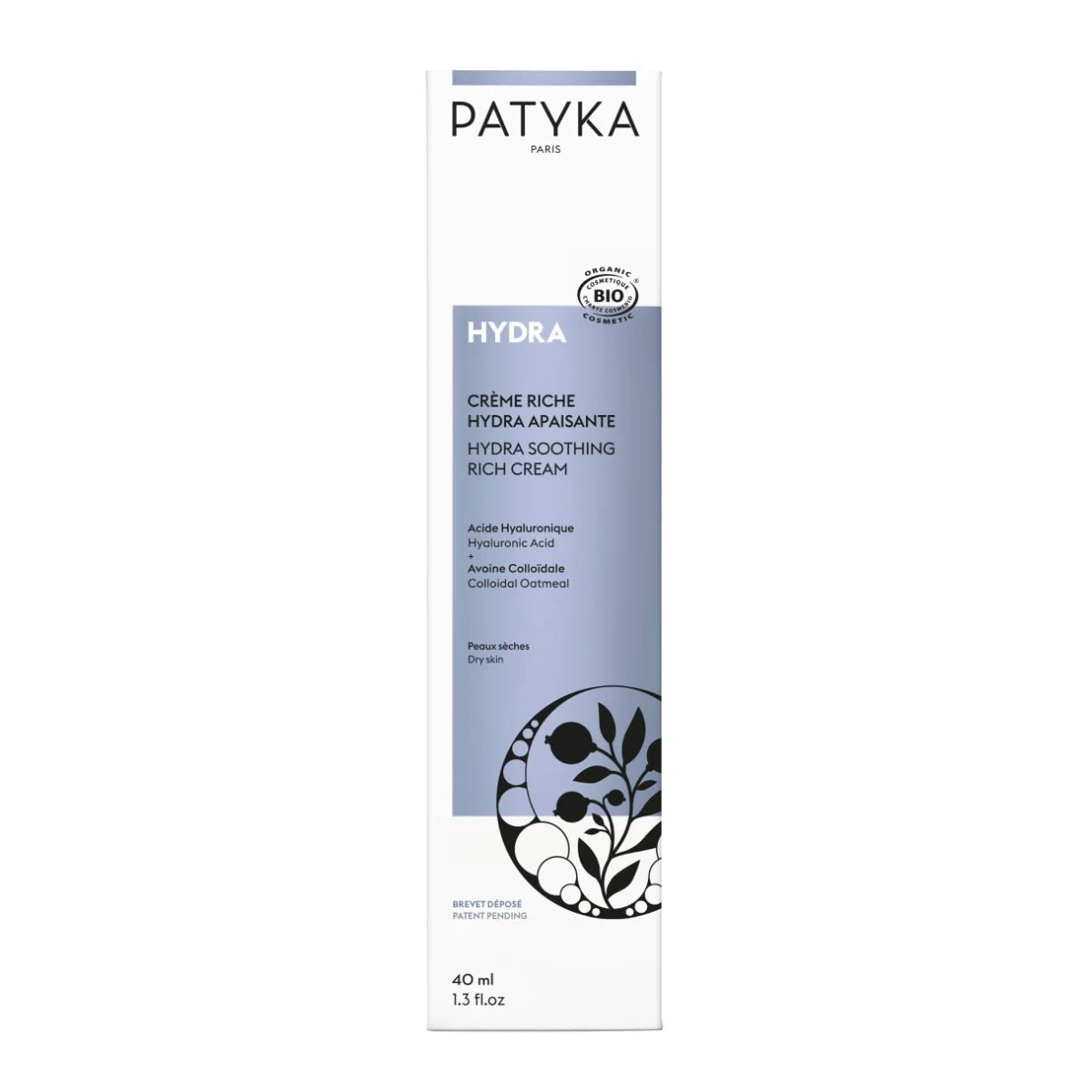 Patyka Hydra Soothing Rich Cream 40 ml – täyteläinen kosteusvoide kuivalle ja herkälle iholle