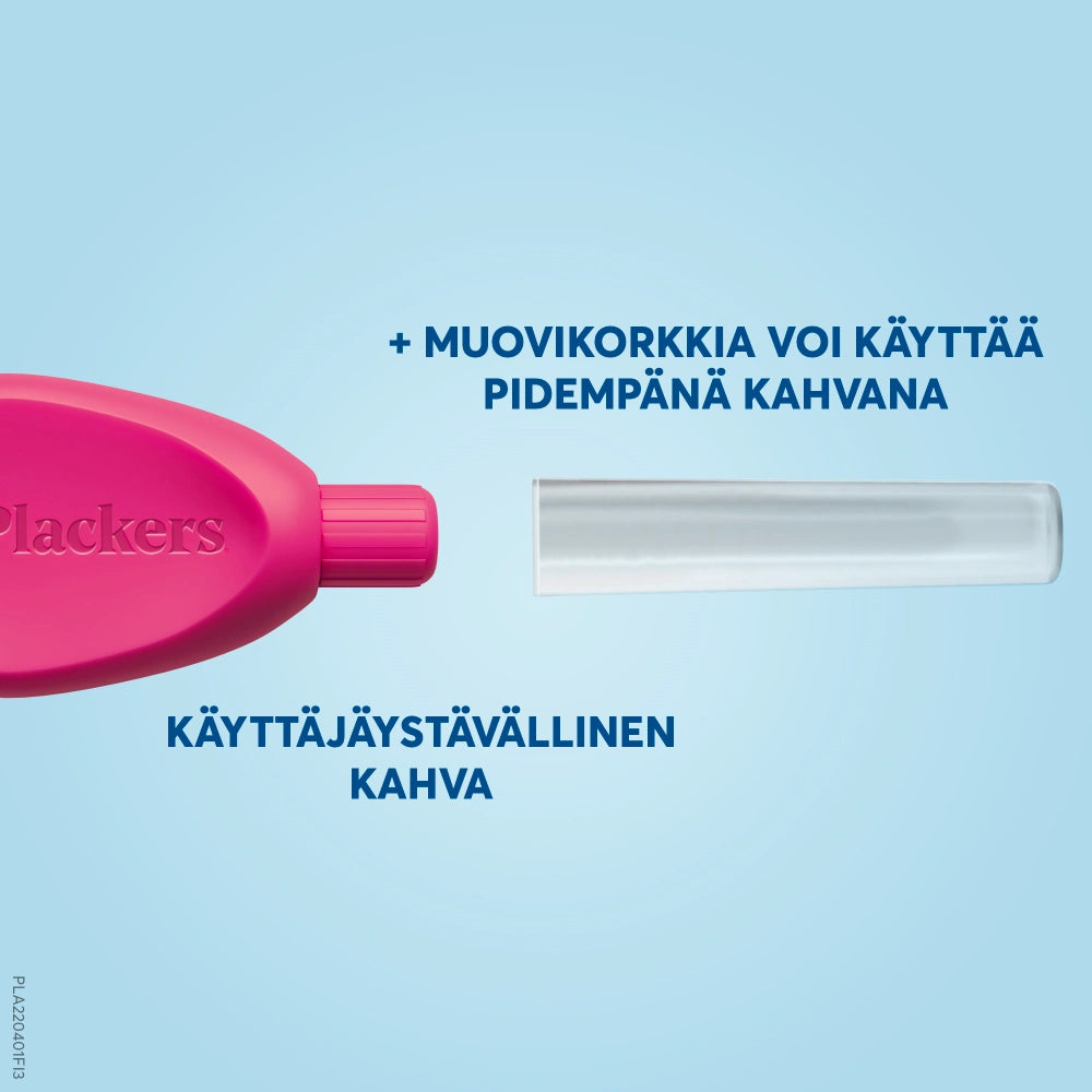 PLACKERS Gentle Brush XXS 0.4 mm hammasväliharjassa on käyttäjäystävällinen kahva