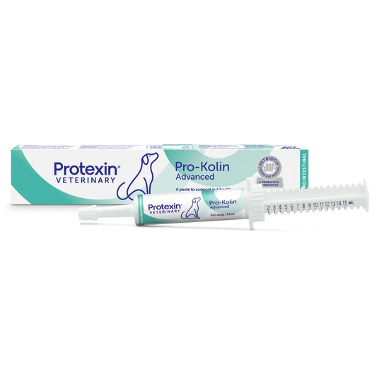 Pro-Kolin Advanced koirille 15 ml  mittaruiskussa auttaa ylläpitämään suoliston bakteeritasapainoa ja kiinteyttää ulostetta.