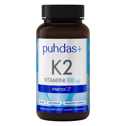 PUHDAS+ K2-vitamiini 100 µg kapseli 60 kpl