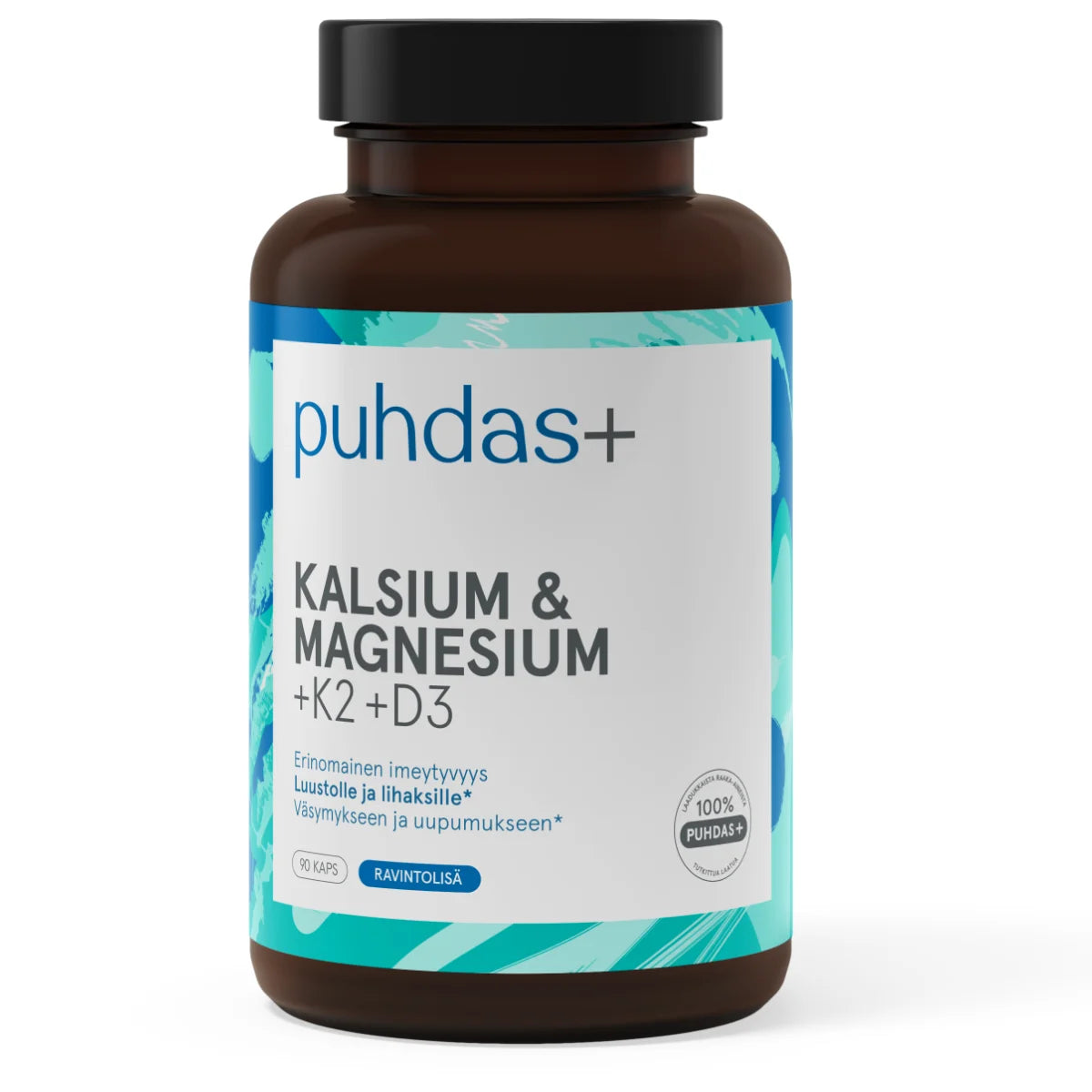 Puhdas+ Kalsium & Magnesium +K2 +D3 90 kaps