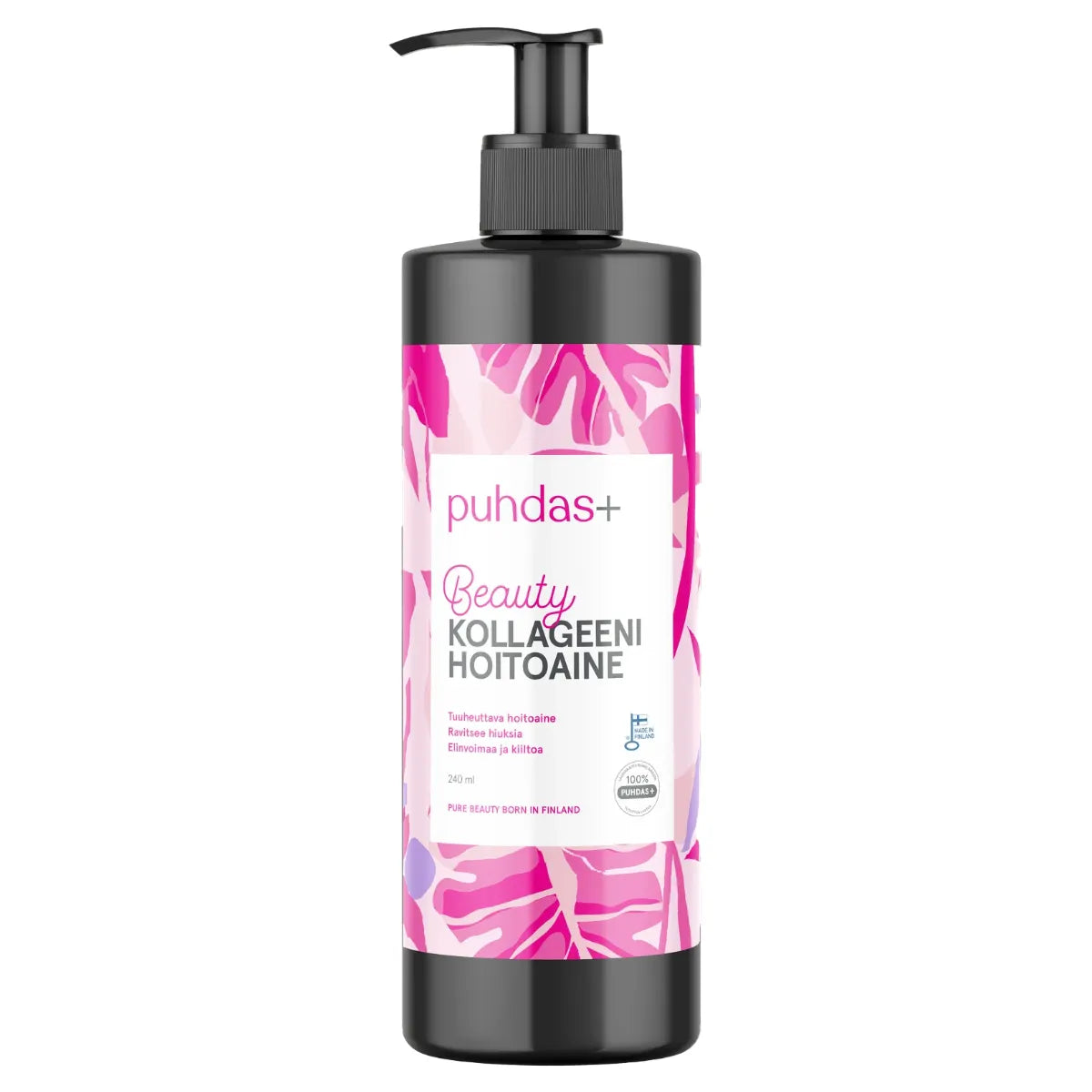 Puhdas+ Kollageeni Hoitoaine 240 ml – lisää tuuheutta hiuksille