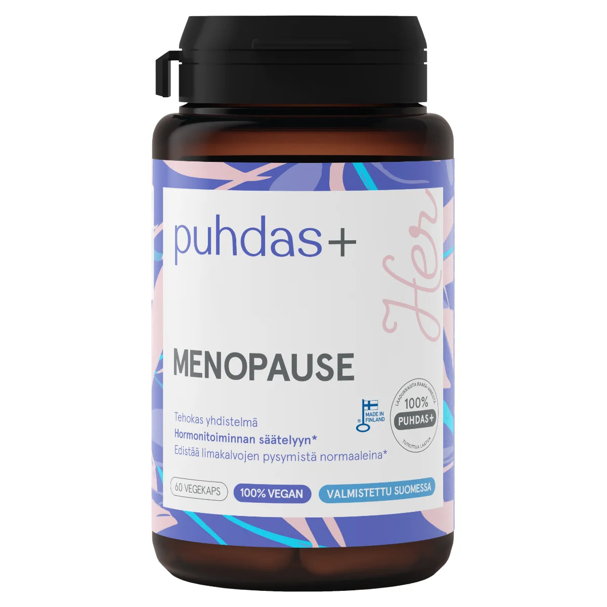 Puhdas+ Menopause 60 kaps ravintolisä hormonitoiminnan säätelyyn