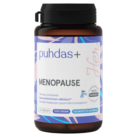 Puhdas+ Menopause 60 kaps ravintolisä hormonitoiminnan säätelyyn
