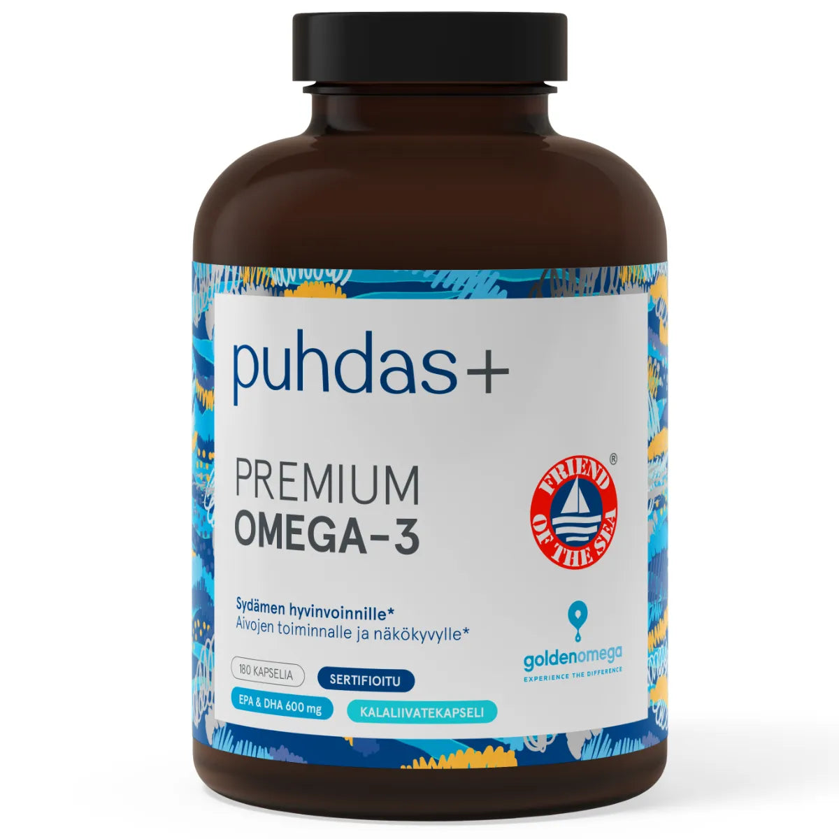 PUHDAS+ Premium omega-3 kalaöljykapseli 180 kpl