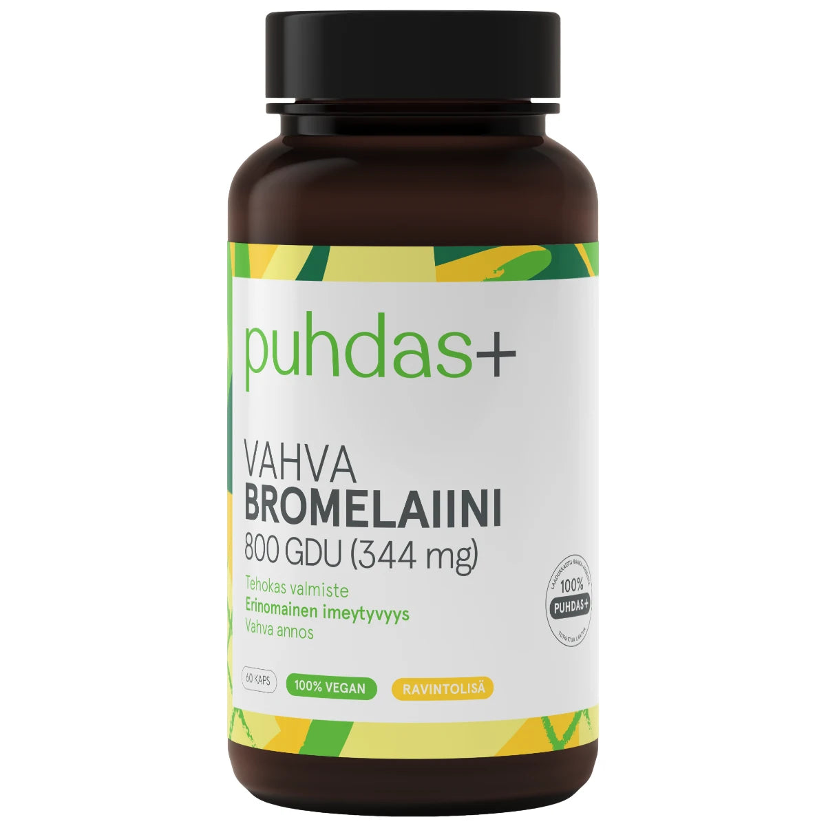 Puhdas+ Vahva Bromelaiini 800 GDU (344 mg) 60 kaps