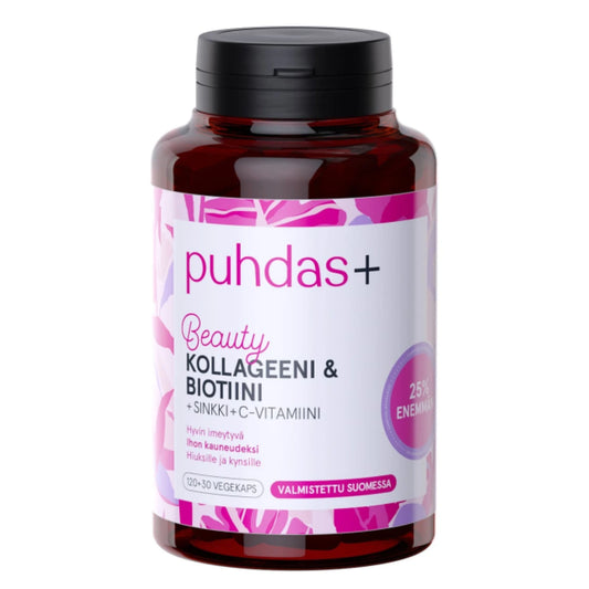 PUHDAS+ Beauty kollageeni & biotiini kapseli 150 kpl