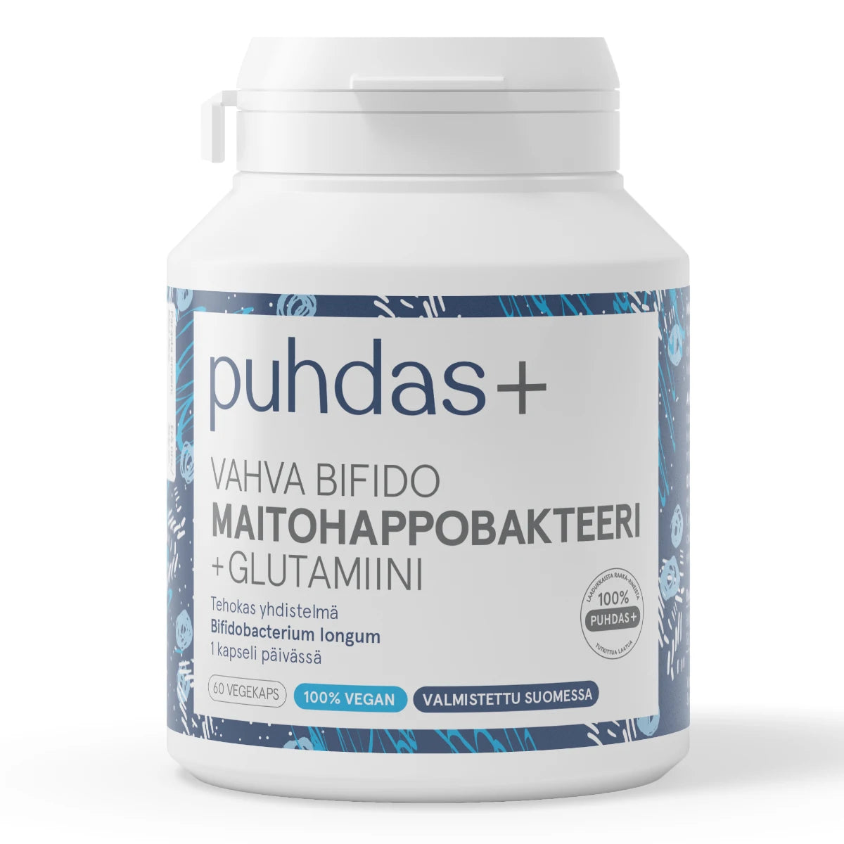 Puhdas+ Vahva Bifido Maitohappobakteeri + Glutamiini kapseli 60 kpl