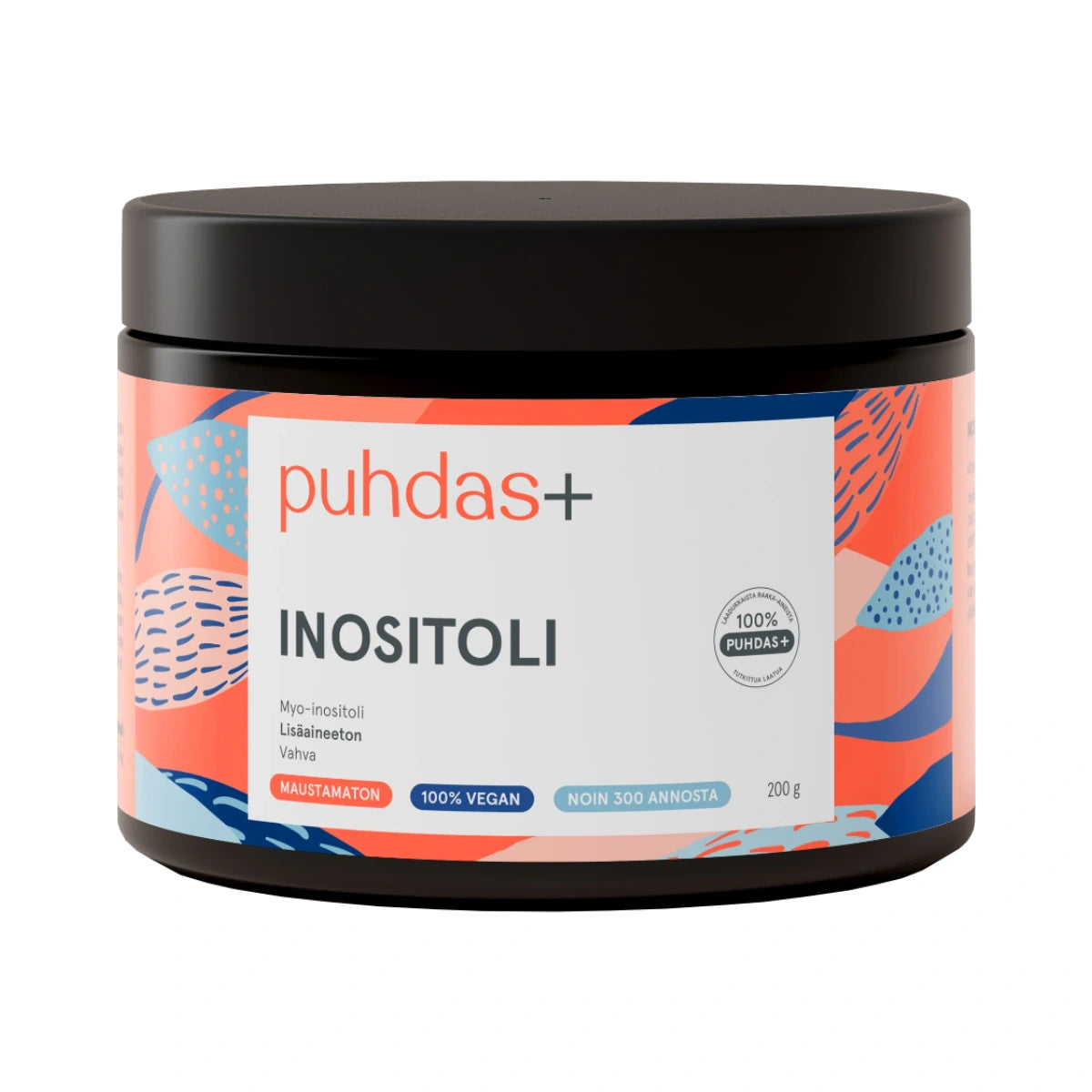 PUHDAS+ Inositoli 200 g maustamaton ja vegaaninen