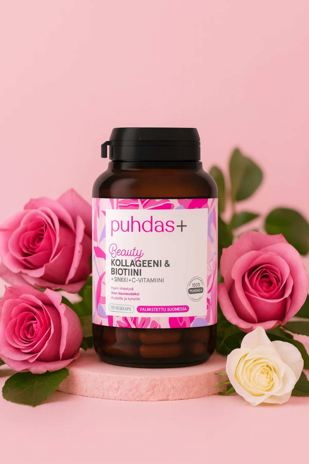 Puhdas+ Beauty kollageeni & biotiini kapseli ravintolisä hiuksille, iholle ja kynsille