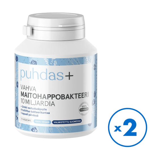 PUHDAS+ Vahva Maitohappobakteeri 10 mrd 2x75 kaps