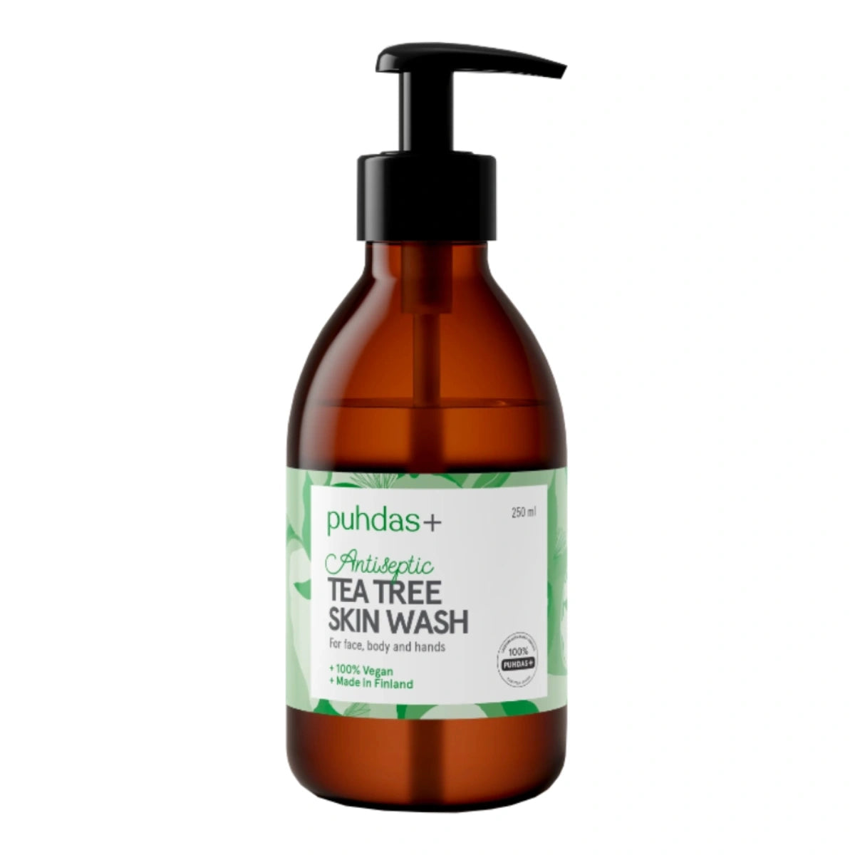 PUHDAS+ Tea Tree Skin Wash 250 ml antiseptinen pesuaine vartalon pesuun