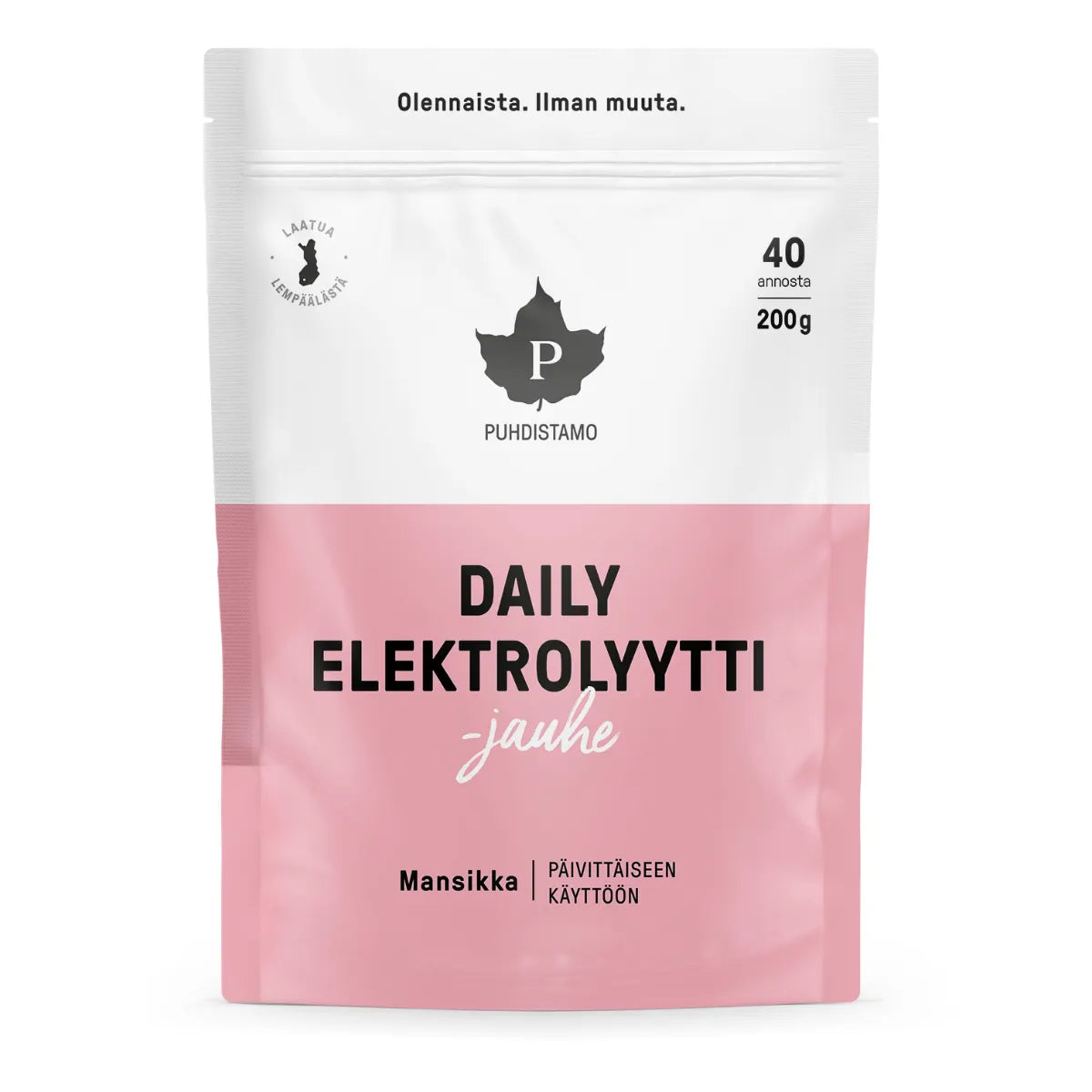 PUHDISTAMO Daily Elektrolyyttijauhe Mansikka 200 g