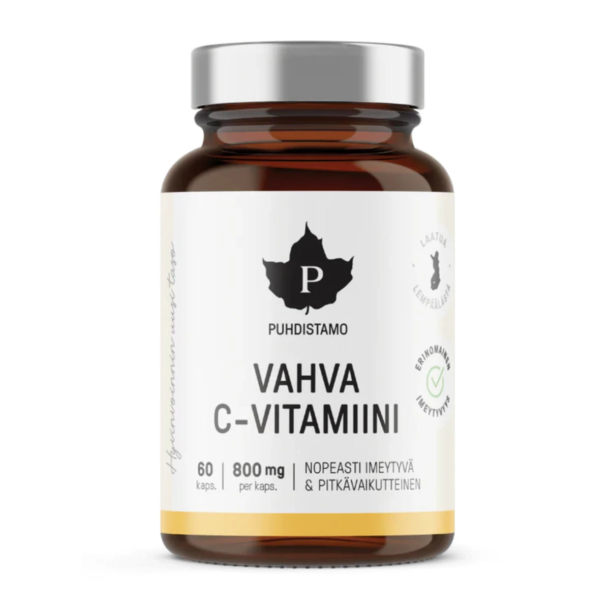Puhdistamo Vahva C-vitamiini 60 kaps. – nopeasti imeytyvä ja pitkävaikutteinen