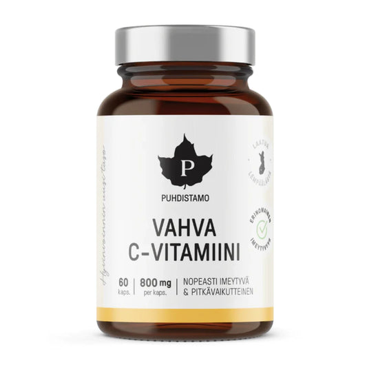 Puhdistamo Vahva C-vitamiini 60 kaps. – nopeasti imeytyvä ja pitkävaikutteinen