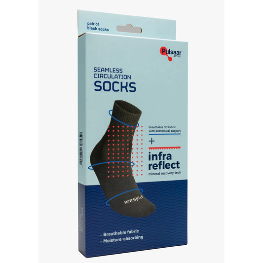 Pulsaar Active Seamless Circulation Socks Black – Verenkiertoa tukevat ja hengittävät kompressiosukat