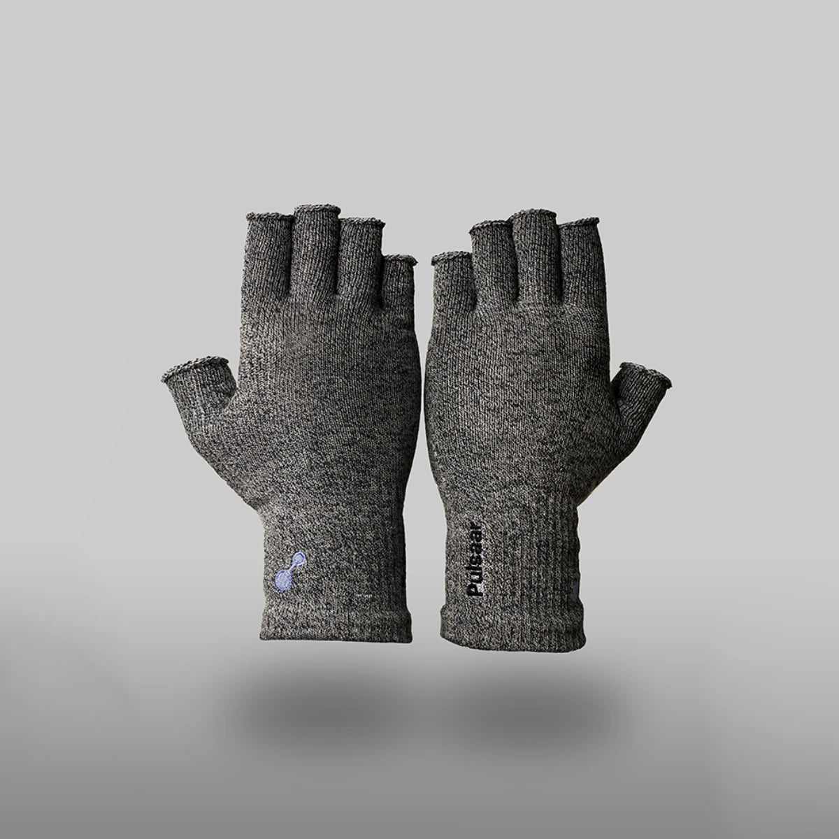 Pulsaar Active toipumista edistävät avosormikkaat (musta) kompressiokäsineet