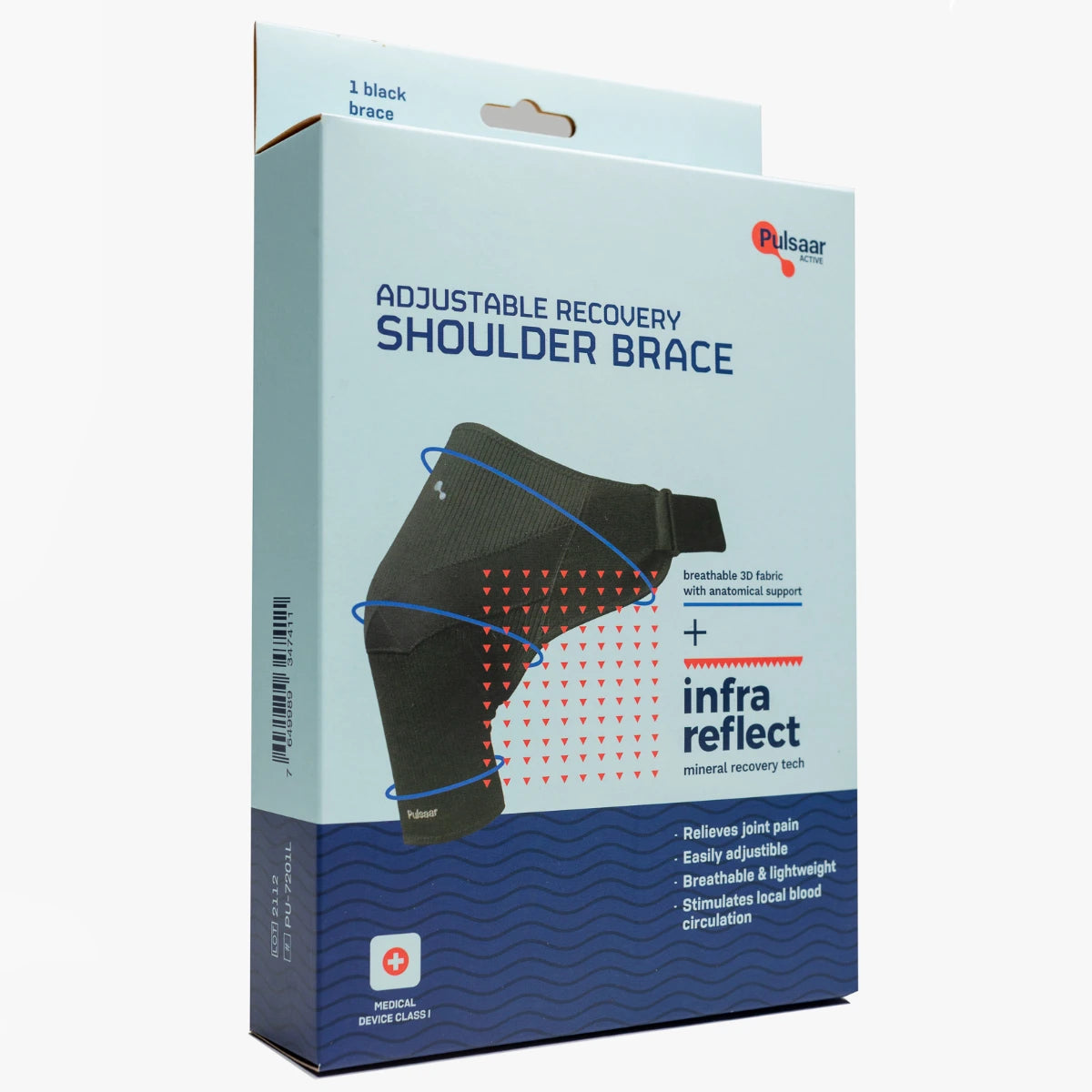 Pulsaar Active säädettävä olkapäätuki musta 1 kpl