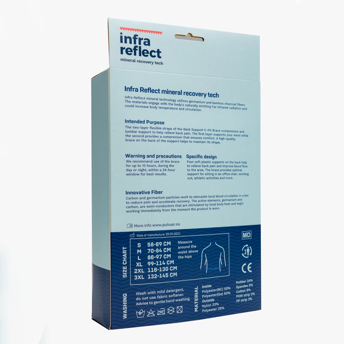 Pulsaar Active selkätuki C-Fit musta L 1 kpl erittäin tiukkaa tukea antava selkätuki