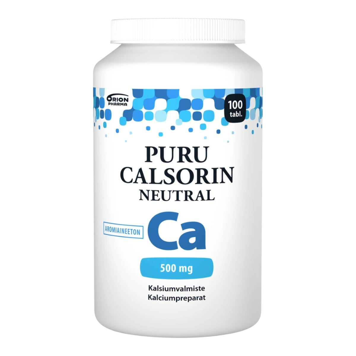PURU Calsorin Neutral 500 mg purutabletti 100 kpl aromiaineeton purutabletti