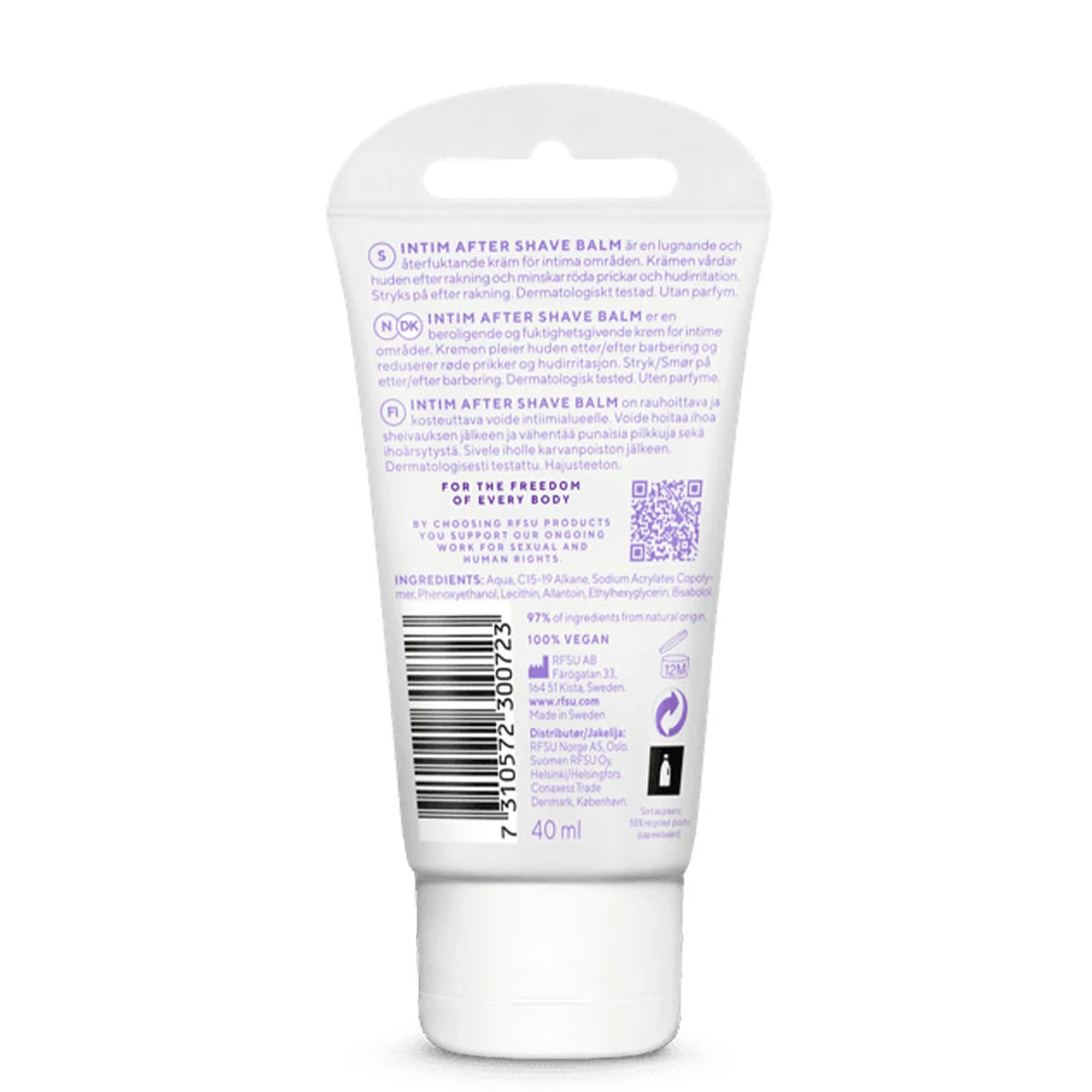 RFSU Intim After Shave Balm 40 ml – hajusteeton balmi karvojenpoiston jälkeen