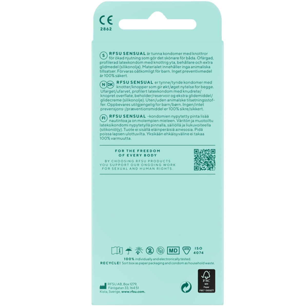 RFSU Sensual ohut juomukondomi 10 kpl – Thin Dotted nypytetty pinta lisää nautintoa molemmille