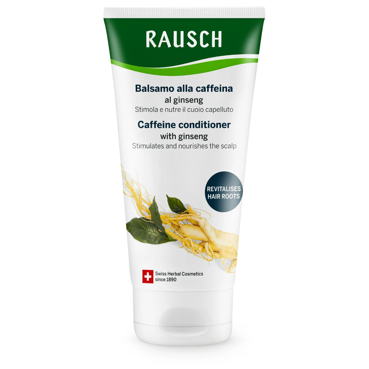 RAUSCH Kofeiini-ginseng hoitoaine 150 ml – Hiustenlähtöä hillitsevä ja tuuheuttava hoitoaine