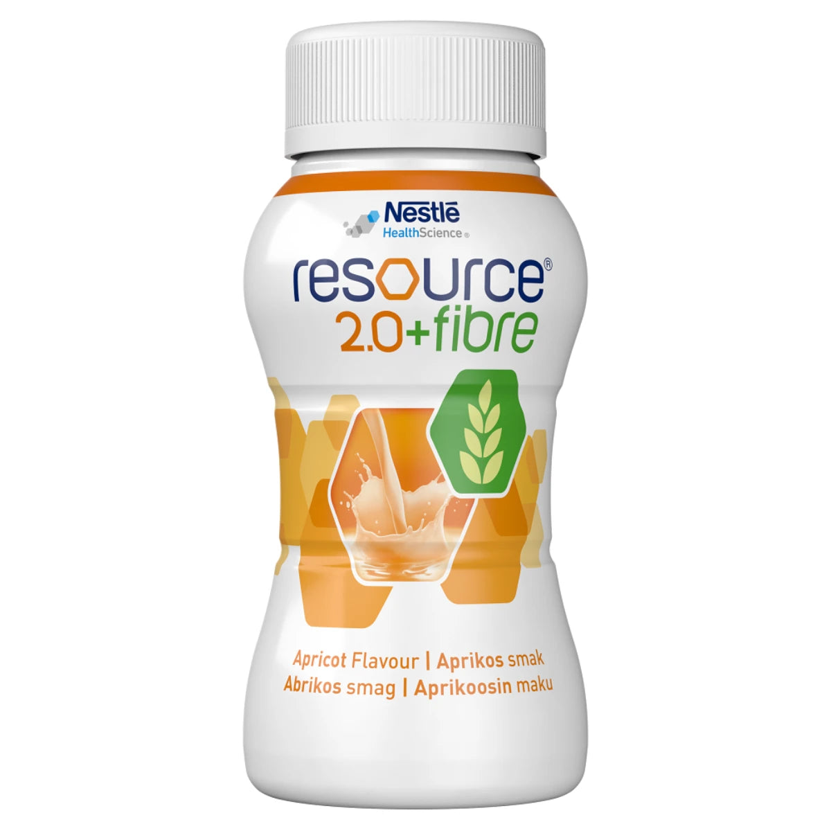 RESOURCE 2.0+Fibre aprikoosi 4x200 ml kuituja sisältävä ravintojuoma