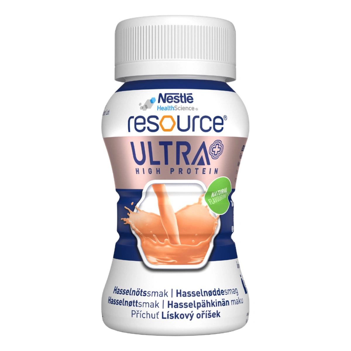 Resource Ultra Hasselpähkinä 4 x 125 ml tiivistetty ravintojuoma, jossa on runsaasti energiaa ja korkealaatuista proteiinia.