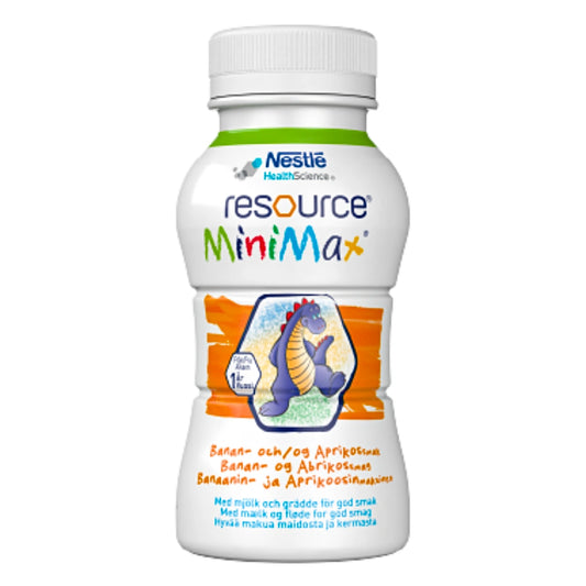 RESOURCE MiniMax banaani-aprikoosi täydennysravintojuoma lapsille 2x200 ml
