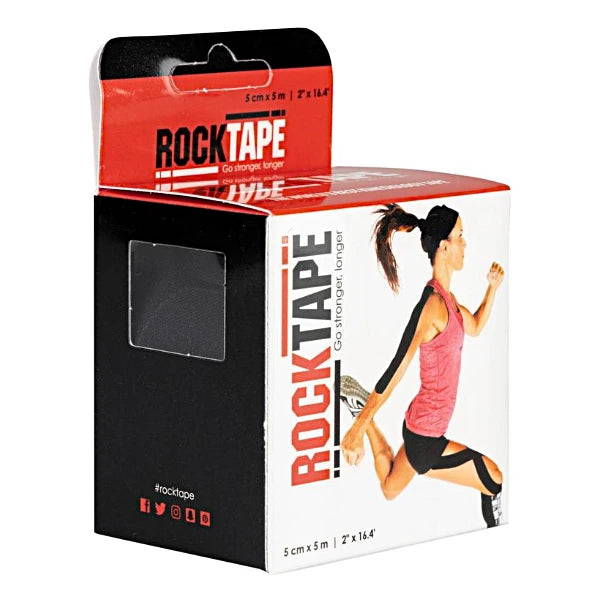 Rocktape Kinesioteippi Musta – 5 cm x 5 m liikkumisen tueksi