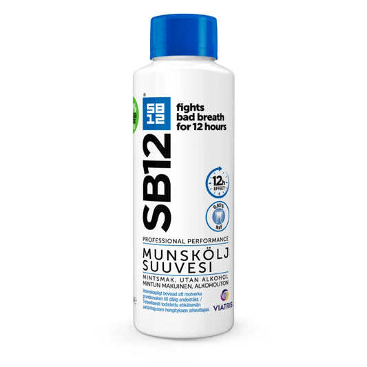 SB12 Mint/Menthol suuvesi 500 ml mintunmakuinen alkoholiton suuvesi pahanhajuisen hengityksen ehkäisyyn
