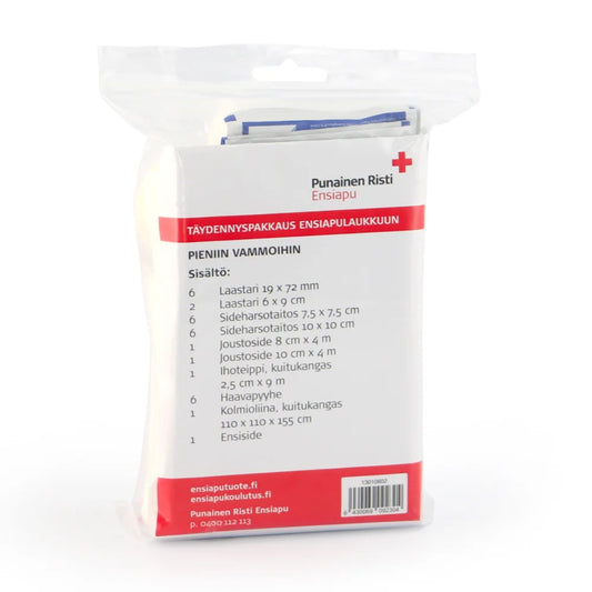 SPR ensiapulaukun täydennysmoduuli pieniin vammoihin 1 kpl, sopii myös sellaisenaan reppuihin tai laukkuun mukaan otettavaksi