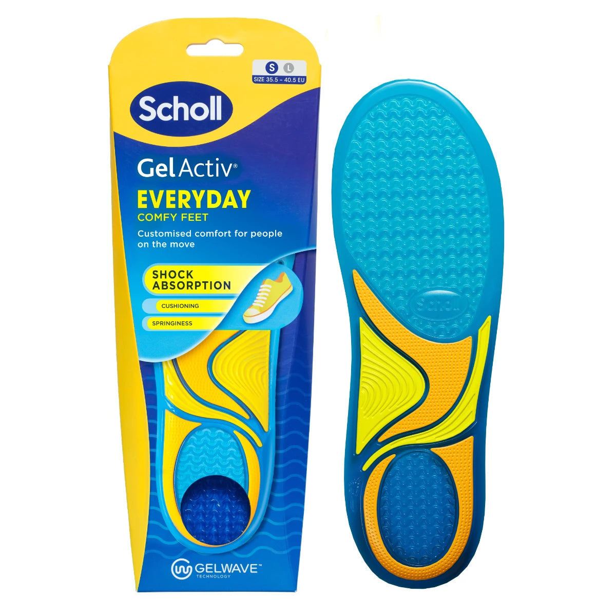 Scholl GelActiv™ Everyday -geelipohjalliset – iskua vaimentava pohjallinen jokapäiväiseen käyttöön (koko 37-41)