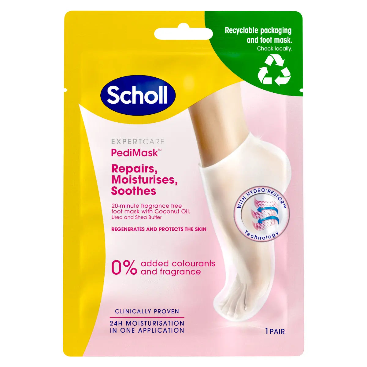 SCHOLL Moisturising PediMask hajusteeton jalkanaamio