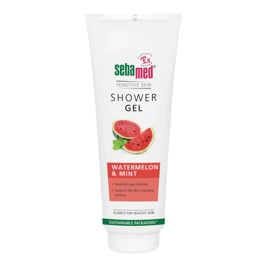 SEBAMED Vesimeloni & minttu suihkugeeli 250 ml puhdistaa ihon hellävaraisesti ilman saippuaa