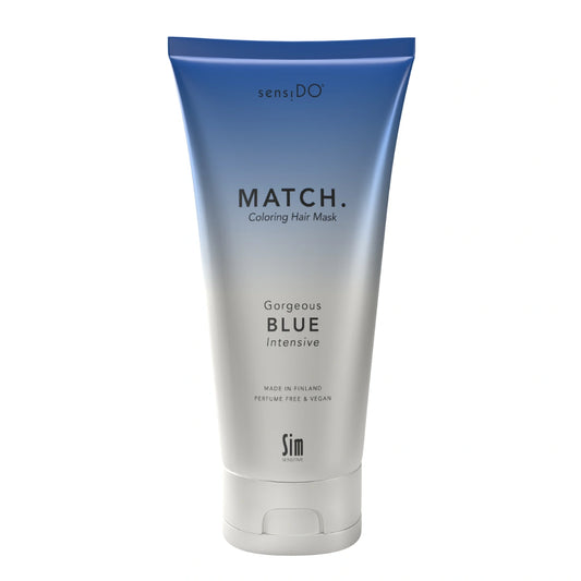 SensiDO Match Gorgeous Blue (Intensive) 200 ml hiusnaamio, joka luo intensiivisen sinisen shokkivärin hiuksiin
