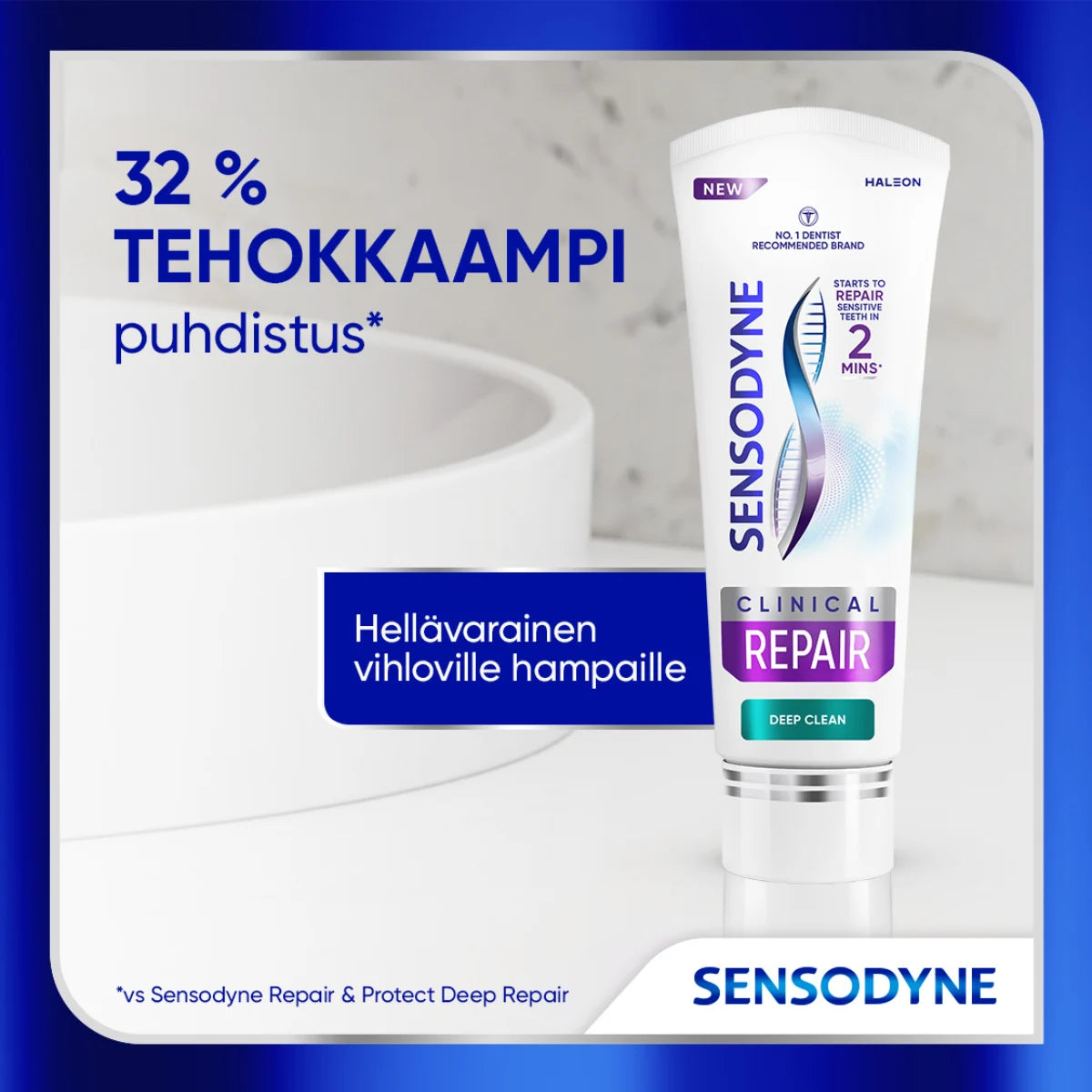 Sensodyne Clinical Repair Deep Clean hammastahna puhdistaa tehokkaasti