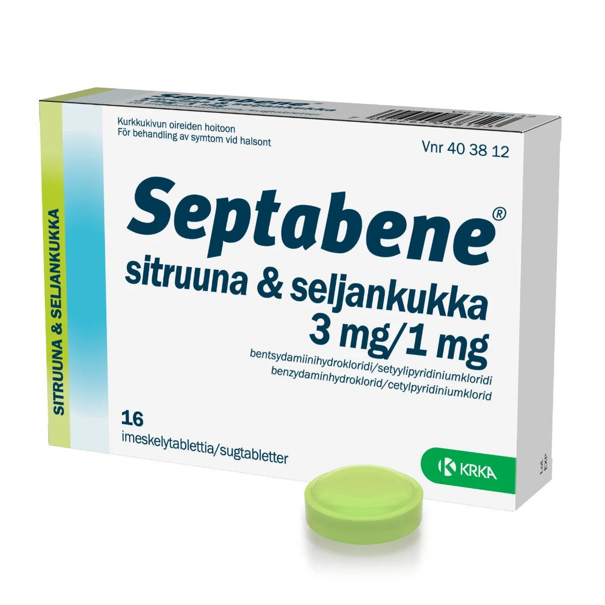 SEPTABENE sitruuna & seljankukka 1 mg/3 mg imeskelytabletti 16 kpl