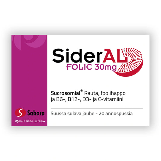SIDERAL Folic 30 mg annospussi rautalisä 20 kpl suussa sulava jauhe