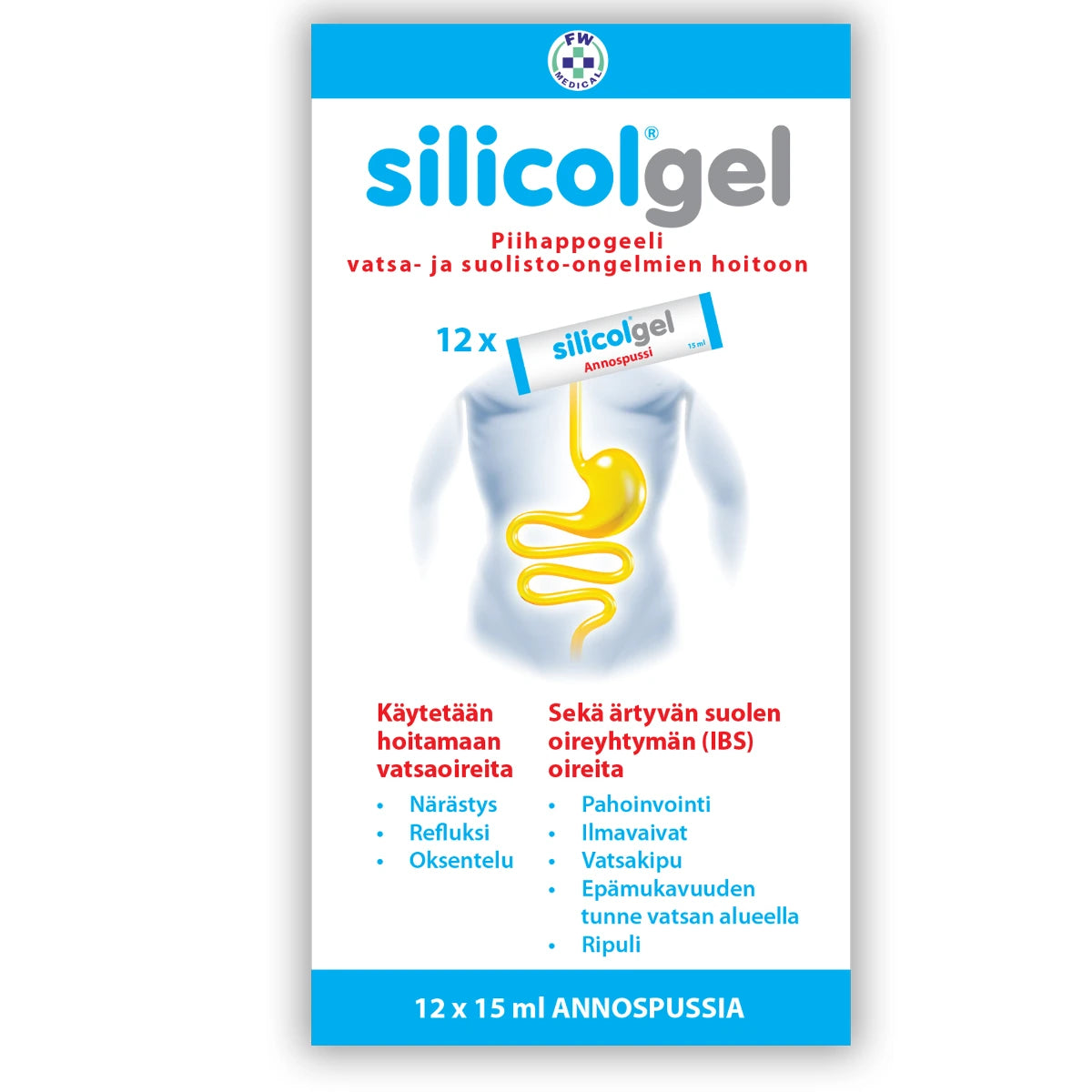 Silicolgel piihappogeeli annospussit 12 x 15 ml 