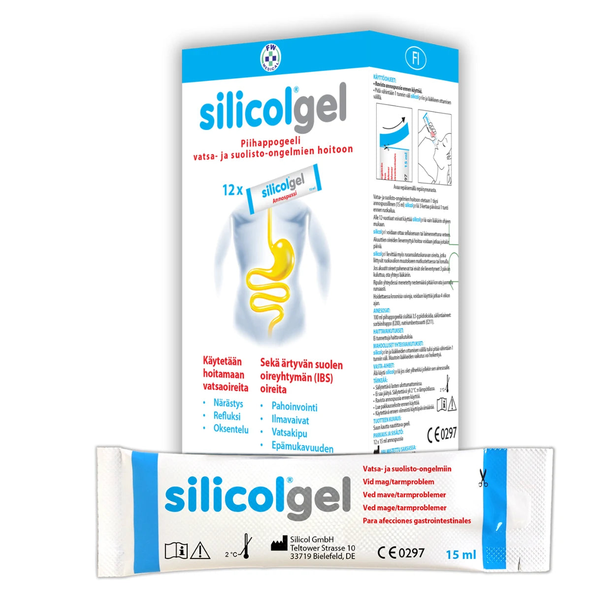 SILICOLGEL piihappogeeli annospussit vatsaoireisiin