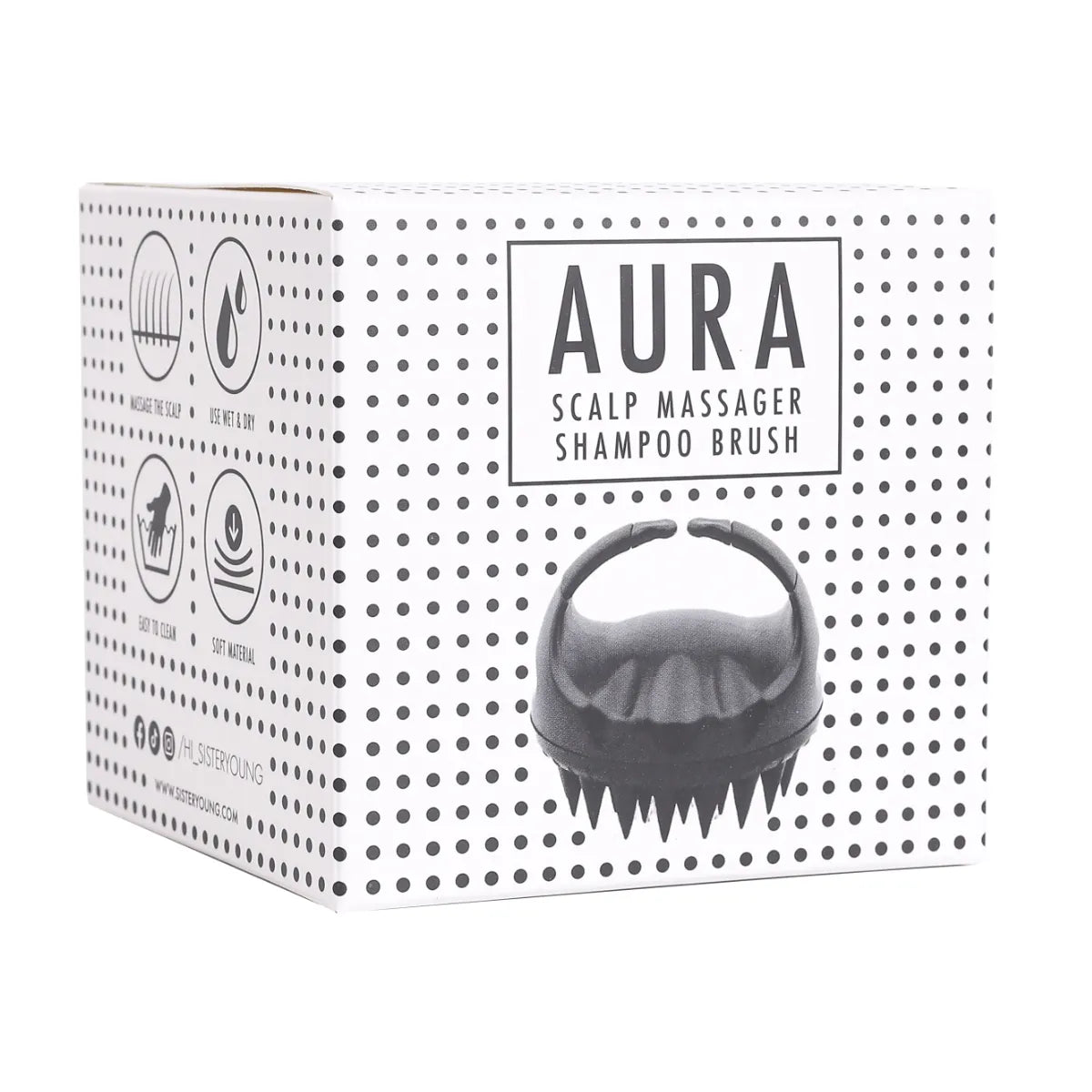 SisterYoung Aura Black shampooharja valmistettu silikonista