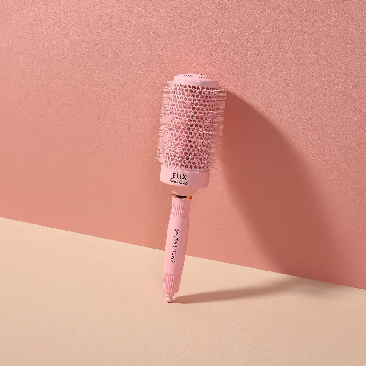 SisterYoung Elix Cera Heat Pink keraaminen pyöreä hiusharja pitkille hiuksille