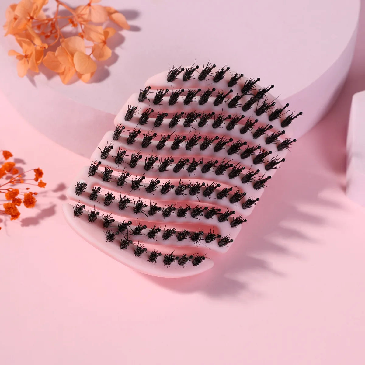 SisterYoung Mila Pocket Pink minihiusharja 1 kpl luonnonharjasta ja nailonia