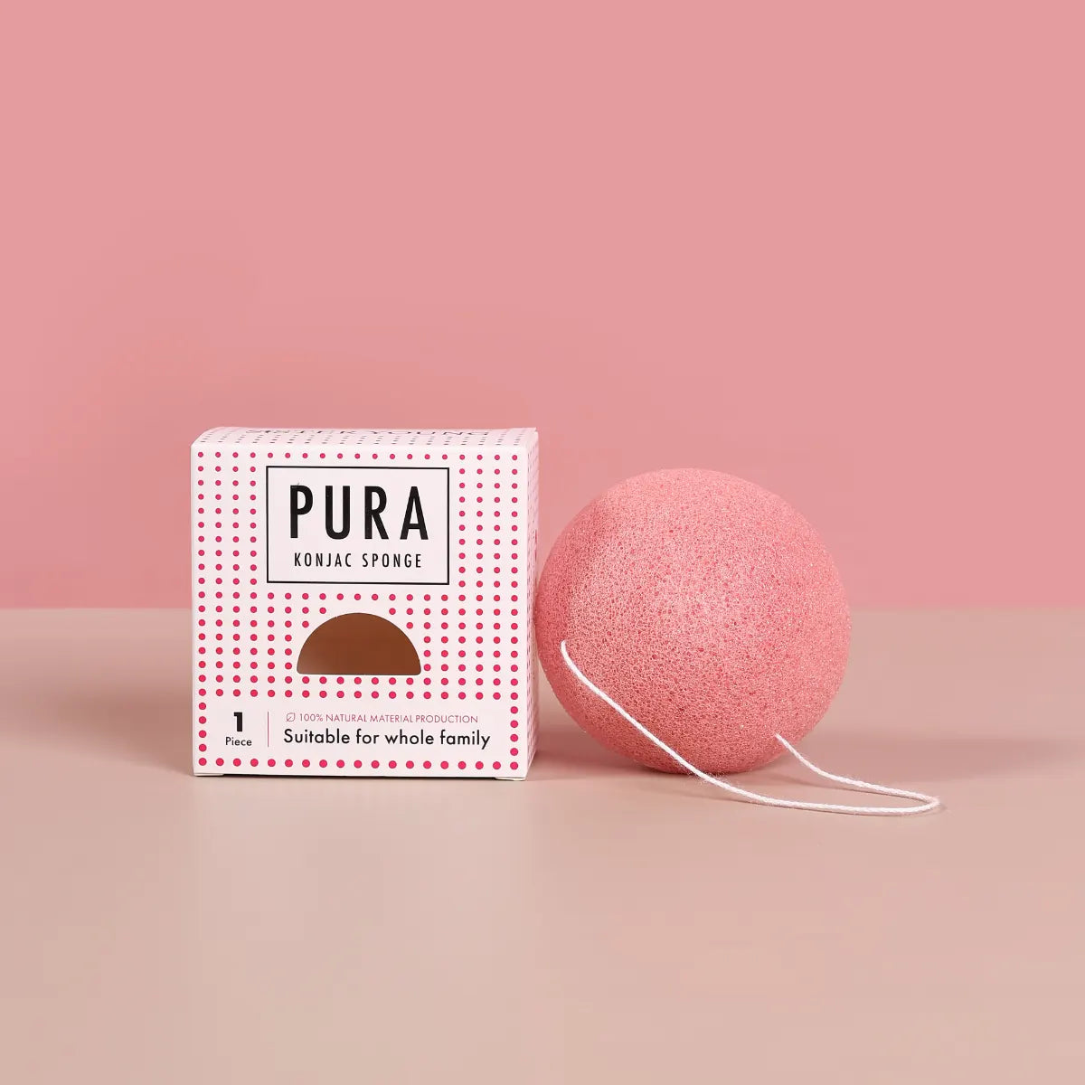 SisterYoung Pura Konjac Pink puhdistussieni kasvojen puhdistukseen