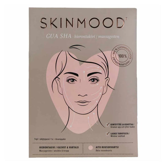 SkinMood Gua sha Beauty Tool – Ruusukvartsinen kauneusväline ihonhoitoon