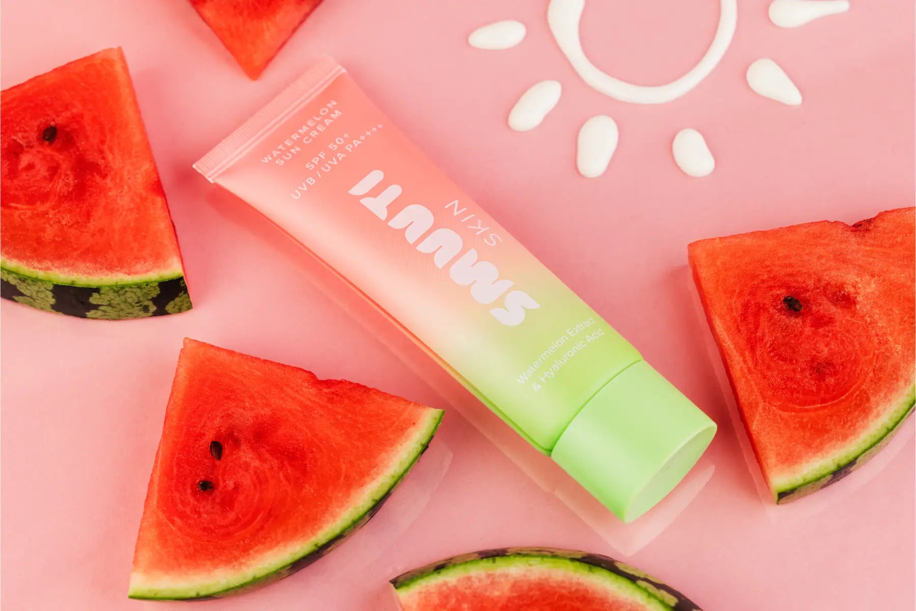 Smuuti Skin Watermelon Sun Cream SPF50 50 ml aurinkovoide kaikille ihotyypeille