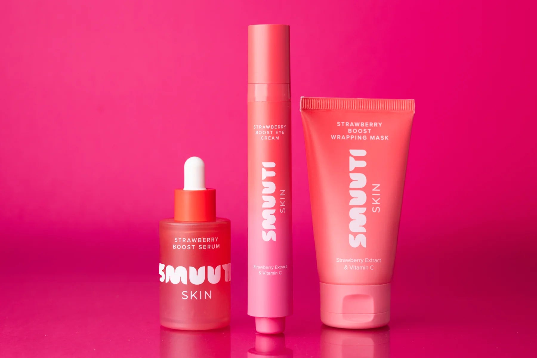 Smuuti Skin Strawberry Boost Serum - Eye Cream - Wrapping Mask