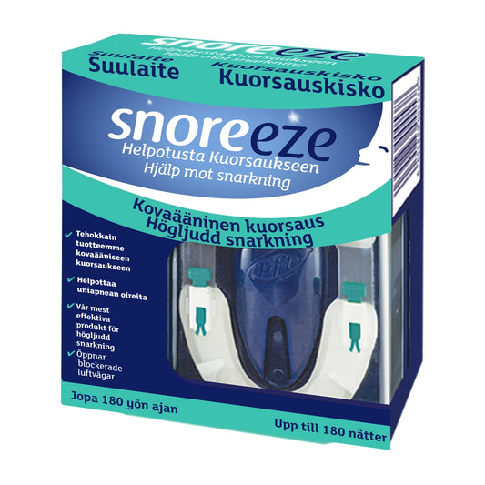 SNOREEZE Kuorsauskisko helpottaa kovaäänistä kuorsausta